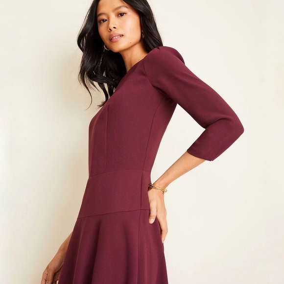 Ann Taylor Seamed Flare Dress in Mauve Rose 14 - Picture 15 of 15